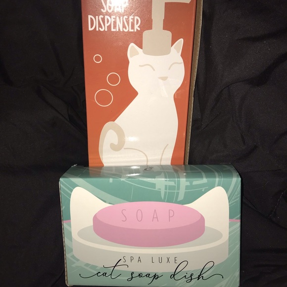 Cat Lady NIB Cat Soap (or Lotion) Dispenser and Cat Soap Dish - Picture 2 of 11